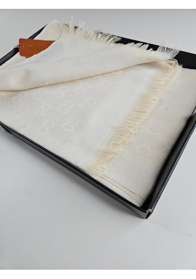 Miorel Scarfs G Desen Çift Taraflı Kaşmir İpek Şal 4 Mevsim Soft Pamuklu Şal Krem