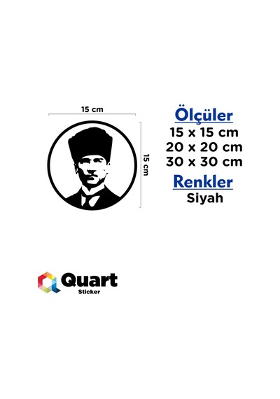 Kalpaklı Atatürk Oto Sticker Araba Sticker