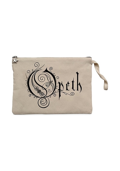 Opeth Logo Classic 2 Krem Clutch Astarlı Cüzdan / El Çantası Krem