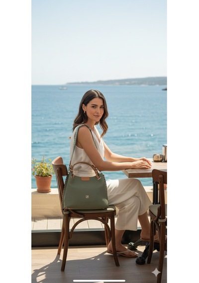 Just Polo Kadın Su Geçirmez Ayarlanabilir Askılı Büyük Boy Lüks Omuz Çantası Shoulder Bag Ebat: 27 X 30 Cm Yeşil