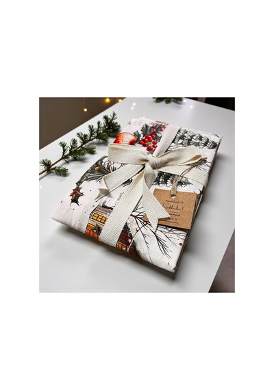 Yılbaşı Temalı 2 Li Tek Kişilik Yastık Kılıfı 50x70 Cm %100 Pamuk Kenar Dikiş Detaylı Çok Renkli