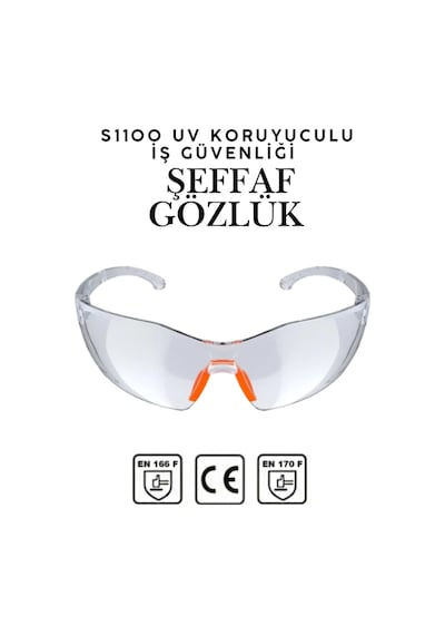 10 Adet S1100 Şeffaf İş Güvenlik Gözlüğü Silikonlu Koruyucu Çapak Gözlüğü Buğulanmaz Darbe Dayanıklı 10 Adet S1100 Şeffaf İş Güvenlik Gözlüğü Silikonlu Koruyucu Çapak Gözlüğü Buğulanmaz Darbe Dayanıklı
