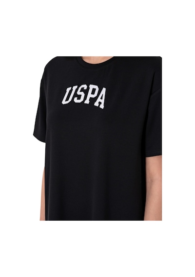 U.S. Polo Assn. Kadın Modal Karışımlı Bisiklet Yaka Mini Boy Örme Elbise Siyah