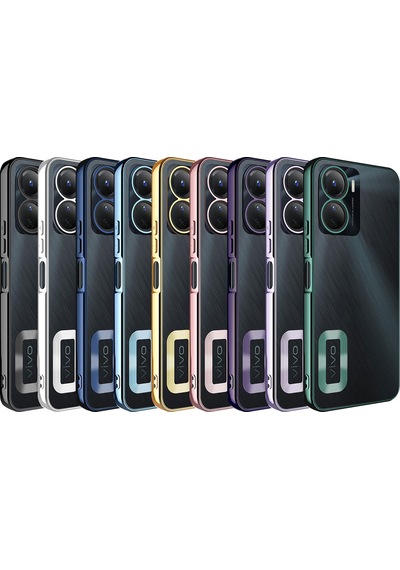 Vivo Y16 Kılıf Kamera Korumalı Logo Gösteren Zore Omega Kapak Siyah