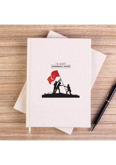 12 Mart Krem Çizgisiz Kanvas Defter