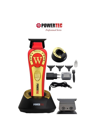 Powertec TR-2828 Tam Profesyonel 9.000rpm 8 Kademeli Sakal Ense Kesim-çizim Makinesi +yedek Dlc Bıçak Seti 3 - 4 Saat Kırmızı