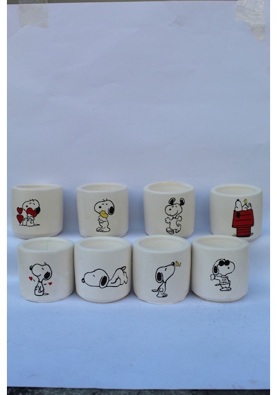 8li Snoopy Macerası Desenli Saksı Seti By Nur Hanım