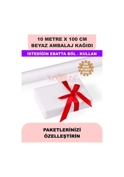 100 Cm X 10 Metre Bobin Beyaz Ambalaj Kağıdı Çift Yönlü, Ev Eşyası, Çeyiz, Hediye, Ürün Paketleme