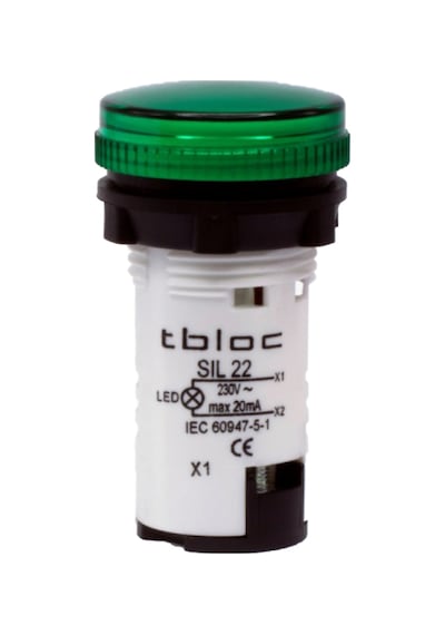 Tbloc Sıl22-220 Yeşil Sinyal Lambası Led 220v