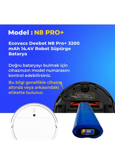 Ecovacs Deebot N8 Pro+ 3200 Mah 14.4v Robot Süpürge Batarya