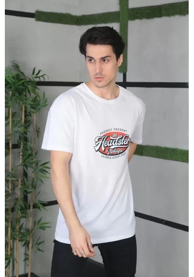 Suma Beyaz Unisex Oversize Baskılı T-shirt L Beden