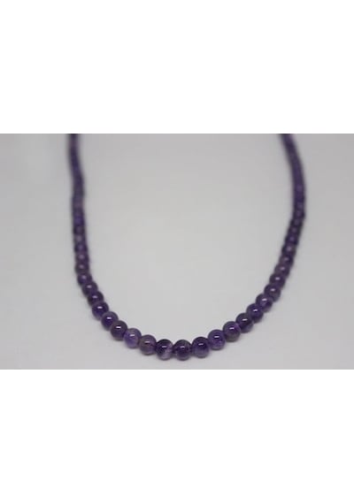 Ametist Taşı Yarım Dizi 4-5 MM 18 CM Gümüş