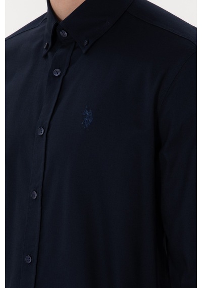 U.S. Polo Assn. U.s. Polo Assn. %100 Pamuk Uzun Kol Slim Fit Gömlek 2083199 Lacivert