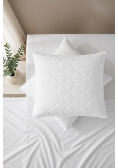 Kapitone-fermuarlı Microfiber %100 Sıvı Su Geçirmez Yastık Alezi Koruyucu Beyaz