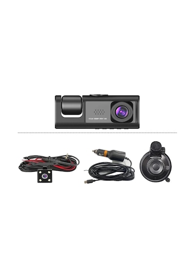 Buğz 64gb Araç İçi Kamera 3 Kameralı Yol + Araç İçi+ Arka Fhd Video Kayıt Mikrofonlu Türkçe Cc-33