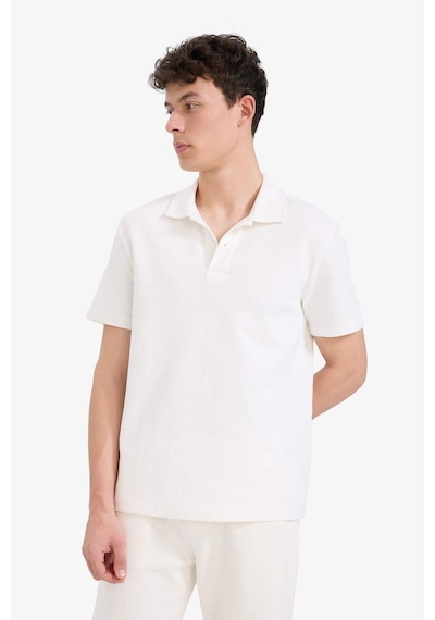 DeFacto Regular Fit Polo Yaka Dokulu Basic Düz Kısa Kollu Tişört B4939AX25SMER105