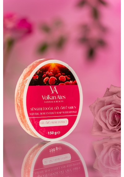 Volkan Ates Natural & Beauty Gül Süngerli Doğal Sabun 150 G