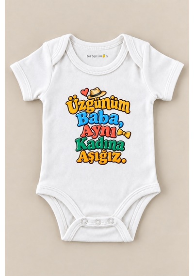 Babylimon Üzgünüm Baba, Aynı Kadına Aşığız. Beyaz Kısa Kollu Çıtçıtlı Bebek Zıbını Beyaz - 930083945 Beyaz Babylimon Üzgünüm Baba, Aynı Kadına Aşığız. Beyaz Kısa Kollu Çıtçıtlı Bebek Zıbını Beyaz - 930083945 Beyaz