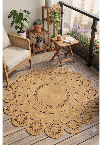 Villadia Home Textile Jüt Hasır Yuvarlak Kilim Halı Yolluk Dekoratif Örgü Halı Doğal Görünümlü Bohem Kilim Salon Oturma Odası Balkon Mutfak Yatak Odası Koridor 7234bambu Villadia Home Textile Jüt Hasır Yuvarlak Kilim Halı Yolluk Dekoratif Örgü Halı Doğal Görünümlü Bohem Kilim Salon Oturma Odası Balkon Mutfak Yatak Odası Koridor 7234bambu