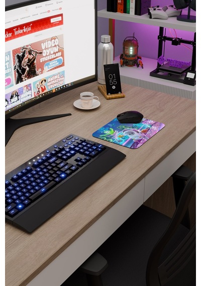 Fall Guys Kaymaz Dikişli Kauçuk Oyuncu Mousepad V1 - 22x18 Gaming Mouse Pad Fare Altlığı