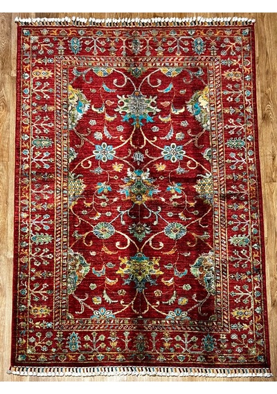 El Dokuma Afgan Halısı Kırmızı