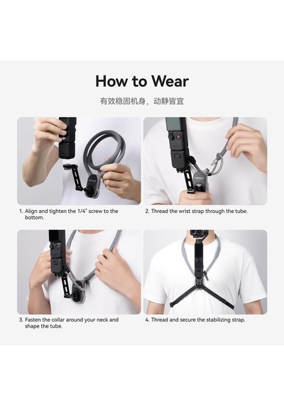 Gimbal Camera Neck Mount Pocket 3, 4, 4p, Insta360 Luna, X6, X5, X4 Uyumlu Diğer