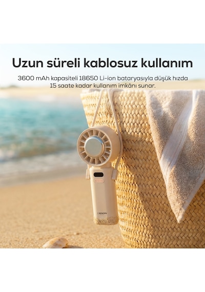 Xenon Smart Peltier Buz Soğutmalı El Vantilatörü 100 Kademe, 3600mah, 8300 Rpm, Usb-c, Askılı
