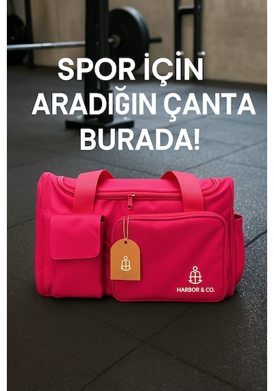 Çok Bölmeli Suya Dayanıklı Spor Ve Seyahat Çantası Ayakkabı Bölmeli, Hafif & Dayanıklı Pembe