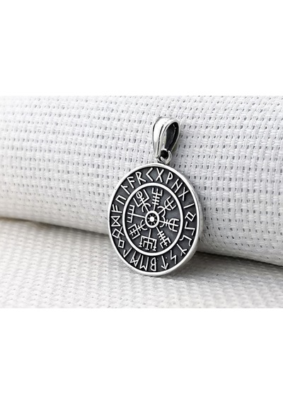 Viking vegvisir 925 Ayar Gümüş Kolye Ucu