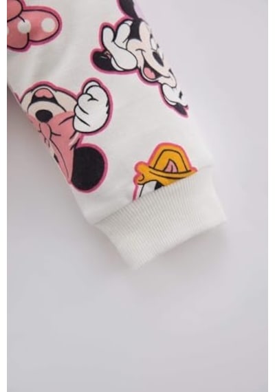 Abel & Lula Kız Bebek Kız Bebek Mickey & Minnie Bisiklet Yaka Sweatshirt Acı Kahverengi