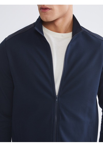 Lcwaıkıkı Classic Lacivert Dik Yaka Erkek Fermuarlı Sweatshirt