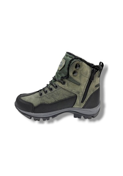 Cakgo 980-26 Deri İçi Kürklü Astar Anatomik Outdoor Erkek Çcouk Bot 36-39 Haki