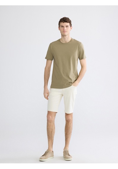 Lcwaıkıkı Classic Haki Slim Fit %100 Pamuk Basic Tişört