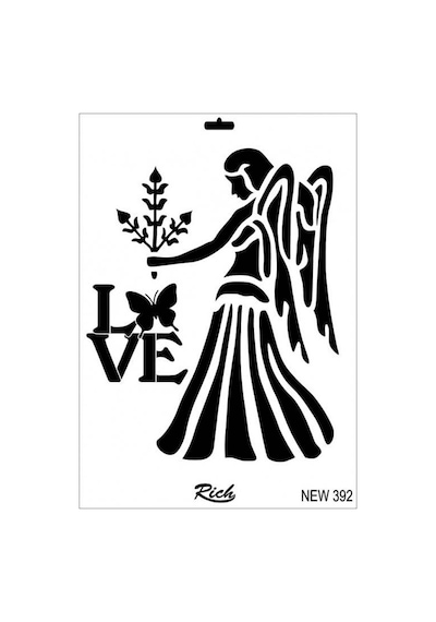 New Seri N-392 Stencil 35x25 Cm