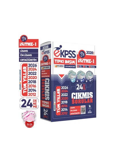 2028 EKPSS Lisans-Önlisans-Ortaöğretim İşitme-1 ÖSYM Tıpkı Basım 24’lü Kitapçık TG Deneme Paketi