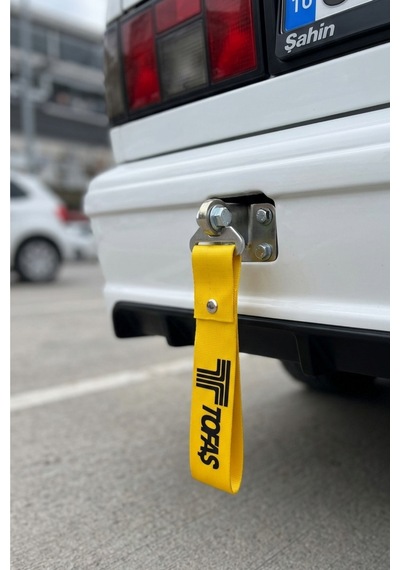 Tofaş Logolu Çıt Çıtlı Sarı Tampon Dili Çeki İpi Spor Görünümlü Oto Tampon Sticker & Arma Aksesuar