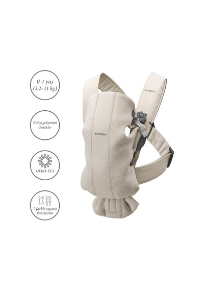 Babybjörn 2'li Set Balance Soft Woven Jersey Üçlü Kumaş Ana Kucağı & Kanguru Mini 3d Jersey Light Beige