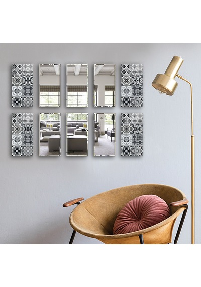 Decorita Dekor Camı | Karakalem Çizim Cam ve Ayna | 10'lu Takım Karakalem Çizim