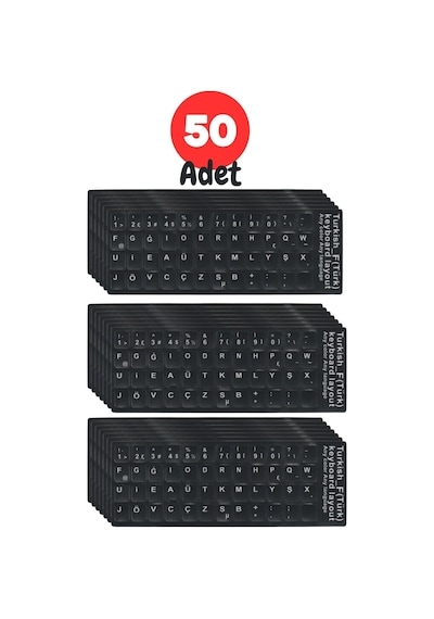 Mn6 Mf01 F Klavye Sticker/50 Adet-laptop Pc Uymlu-silinmez/türkçe F Klavye Sticker