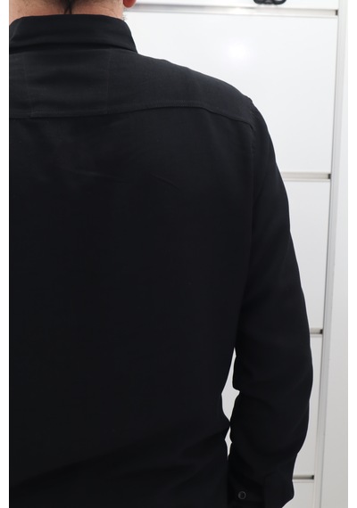 Becces Dmctekstil Erkek 009 Düz Spor Kesim Dar Kalıp Cepsiz Uzun Kollu Yazlık Keten Gömlek Siyah Becces Dmctekstil Erkek 009 Düz Spor Kesim Dar Kalıp Cepsiz Uzun Kollu Yazlık Keten Gömlek Siyah