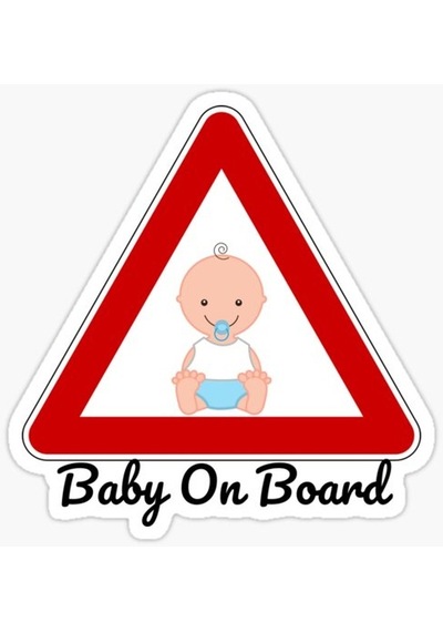 Arabada Bebek Var Sticker oto Yapıştırma Etiket 18cm MD9