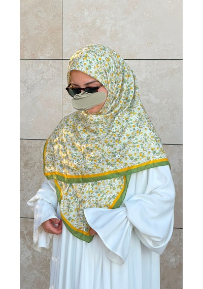 Qalortex Scarf Meyra Desen B.boy Eşarp - Yesil yeşil