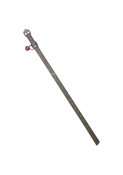 Bej Rengi Kendinden Desenli Derili 1 CM Metal Kilit Tokalı Zilli