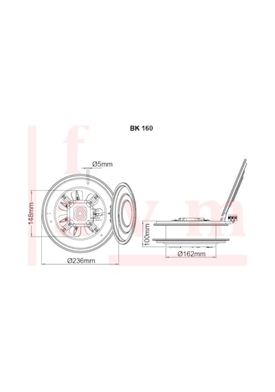 Bvn Bahçıvan Bk 160 Kapaklı Aksiyel 16 Cm 450 M³/H Baca Aspiratör - 550337368