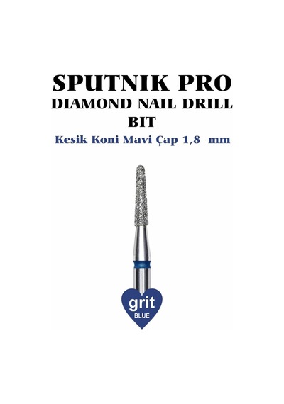 Elmas Kesik Koni Freze Mavi Çap 1,8mm
