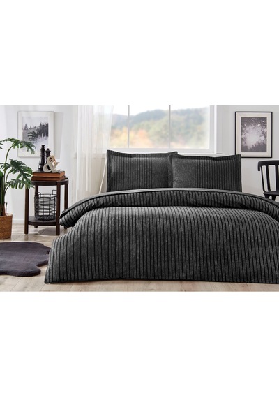 Özdilek Noir King Size Lastikli Çarşaf Nevresim Takımı Antrasit