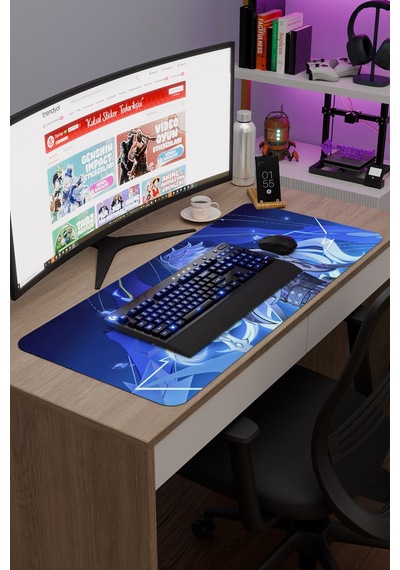 Flins Genshin Impact Anime Oyuncu V1 - 90x40 Xxl Gaming Mouse Pad Fare Altlığı