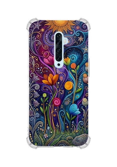 Printify Oppo Reno2z İle Uyumlu Düşlerin Dansı Serisi Rüyalar Ötesi Tasarımlı Uv Baskılı Köşe Korumalı Antişok Kılıf Şeffaf