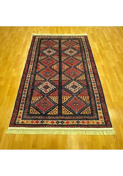 Geometrik Baklava Desenli 160 X 230 Dijital Baskı Halı Çok Renkli