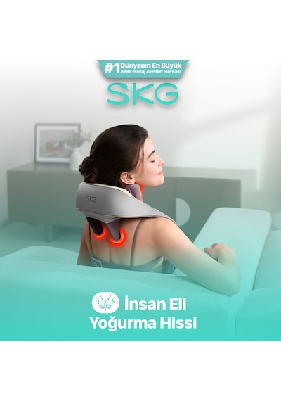 Skg H5 Mini Taşınabilir Omuz Ve Boyun Masaj Aleti, 6d Shiatsu Masaj Terapisi, Termoterapi Gri